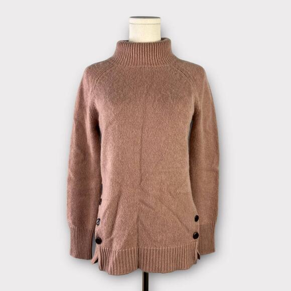 Garnet Hill Side-Button 100% Cashmere Turtleneck Sweater Size XS - Picture 1 of 6